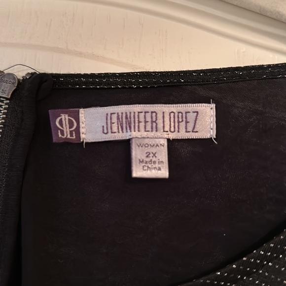 NWT Jennifer Lopez Black Sparkle Top 2X - Picture 2 of 6